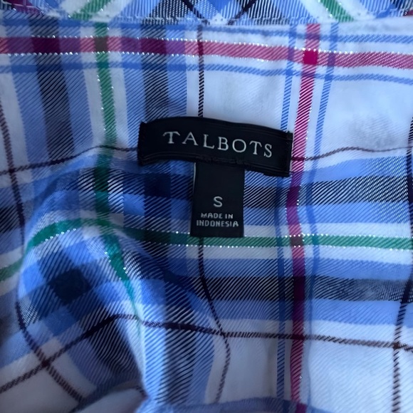 Talbots Multicolor Plaid Button-Down Shirt with a Touch of Silver. - Picture 2 of 5